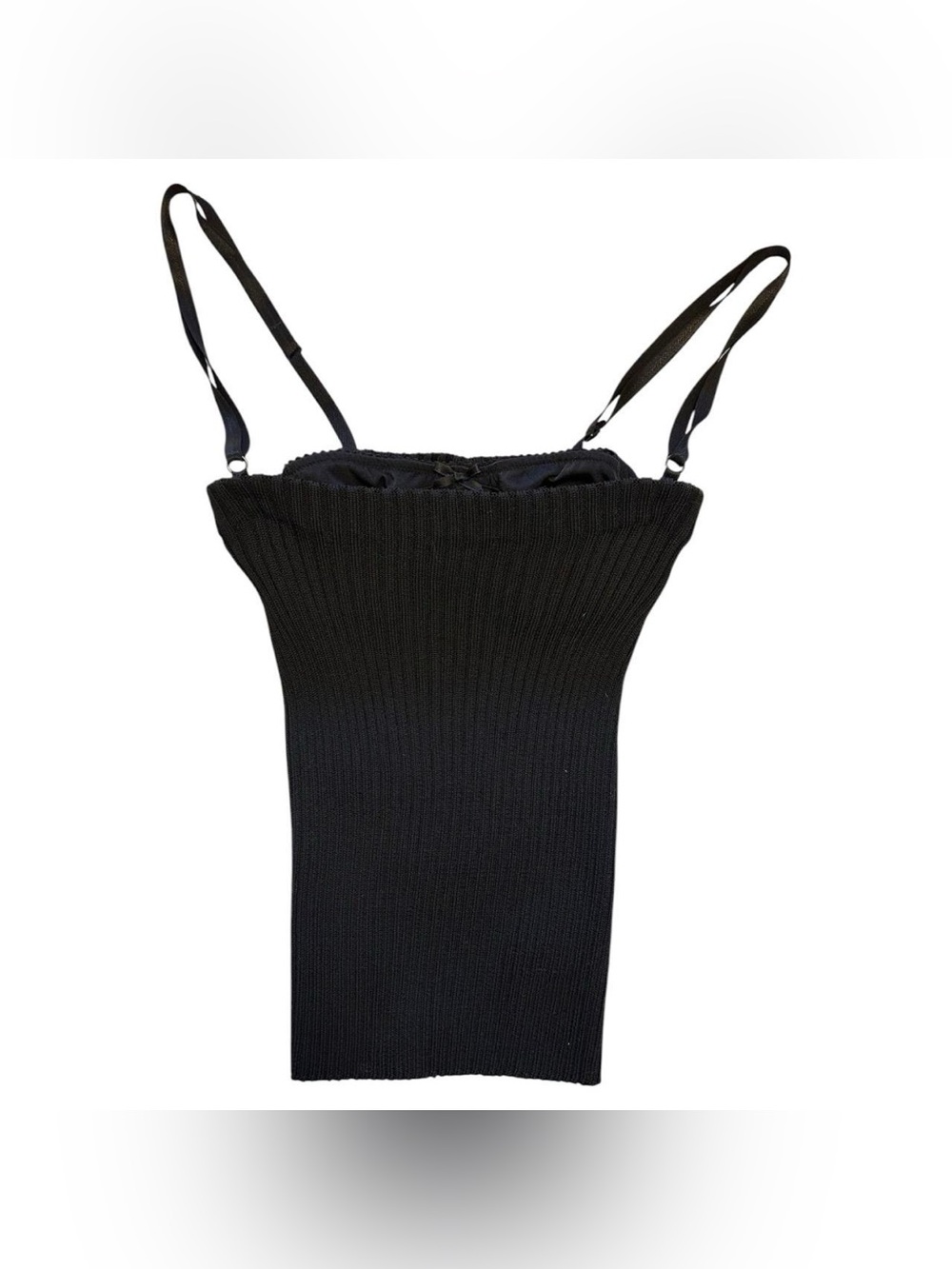 FW99 Dolce & Gabbana Black Ribbed Knit Bra Top